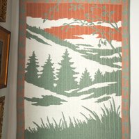 Vintage wall hanging | Large wall hanging | Vintage pink and mint green wall hanging | Scandinavian woven textile | Made in Finland