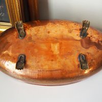 Vintage copper planter | Large copper planter | Oval copper planter | Vintage copper pot | Lion handle copper planter