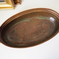 Vintage copper planter | Large copper planter | Oval copper planter | Vintage copper pot | Lion handle copper planter