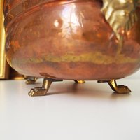 Vintage copper planter | Large copper planter | Oval copper planter | Vintage copper pot | Lion handle copper planter