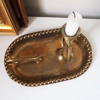 Vintage gimbal candlestick holder | Gimbal brass candlestick holder | Antique brass candle holder | Vintage ship candlestick holder