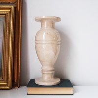 Vintage vase | Large marble vase | Vintage marble vase | Beige marble vase | Vintage vases | Vintage marble home decor