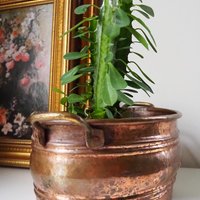 Vintage copper planter | Large copper planter | Oval copper planter | Vintage copper pot