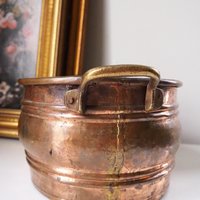 Vintage copper planter | Large copper planter | Oval copper planter | Vintage copper pot