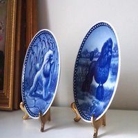 Vintage Tove Svendsen plates | Vintage poodle wall plates | Original Hundeplatte | Vintage decorative dog plates | Made in Denmark