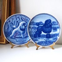 Vintage Tove Svendsen plates | Vintage poodle wall plates | Original Hundeplatte | Vintage decorative dog plates | Made in Denmark