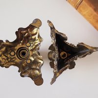 Set of two vintage candlestick holders | Italian candlestick holders | Ornate candlestick holders | Made in Italy