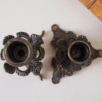 Set of two vintage candlestick holders | Italian candlestick holders | Ornate candlestick holders | Made in Italy