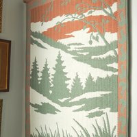 Vintage wall hanging | Large wall hanging | Vintage pink and mint green wall hanging | Scandinavian woven textile | Made in Finland