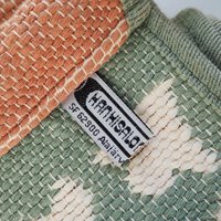 Vintage wall hanging | Large wall hanging | Vintage pink and mint green wall hanging | Scandinavian woven textile | Made in Finland