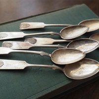 Set of six vintage teaspoons | Vintage alpacca silver teaspoons | Small teaspoons | Musla teaspoon set | Vintage alpacca teaspoons