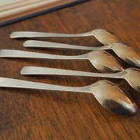 Set of five vintage teaspoons | Vintage alpacca silver teaspoons | Large teaspoons | Ornate teaspoons | USSR teaspoons