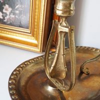 Vintage gimbal candlestick holder | Gimbal brass candlestick holder | Antique brass candle holder | Vintage ship candlestick holder