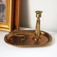 Vintage gimbal candlestick holder | Gimbal brass candlestick holder | Antique brass candle holder | Vintage ship candlestick holder