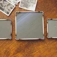 Set of three vintage photo frames | Vintage silver plated photo frames | Silver plated square frames | Silver plated picture frames