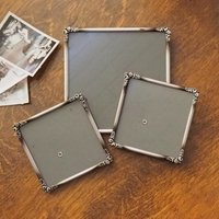 Set of three vintage photo frames | Vintage silver plated photo frames | Silver plated square frames | Silver plated picture frames