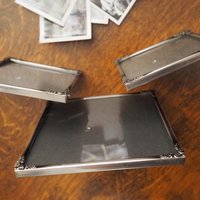 Set of three vintage photo frames | Vintage silver plated photo frames | Silver plated square frames | Silver plated picture frames