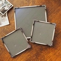Set of three vintage photo frames | Vintage silver plated photo frames | Silver plated square frames | Silver plated picture frames