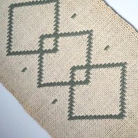 Vintage wall hanging | Mint green and white wall hanging | Geometric wall hanging | Scandinavian woven textile | Made in Finland