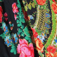 Vintage floral scarves | Floral scarf with a fringe | Vintage wool scarf | Vintage wool shawl | Vintage floral scarf