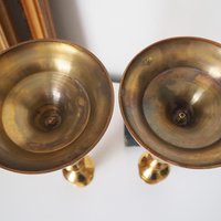 Vintage brass candlestick holders | Matching vintage candlestick holders | Brass candlestick holders | Tall brass candlestick holders