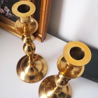 Vintage brass candlestick holders | Matching vintage candlestick holders | Brass candlestick holders | Tall brass candlestick holders