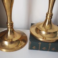 Vintage brass candlestick holders | Matching vintage candlestick holders | Brass candlestick holders | Tall brass candlestick holders