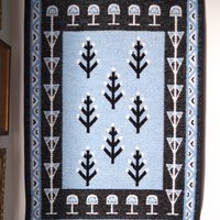Vintage wall hanging | Large wall hanging | Scandinavian woven textile | Blue and white wall hanging