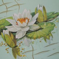 Vintage floral serving tray | Water lily tin tray | Large vintage tray | Retro tray | Made in England | Floral serving tray
