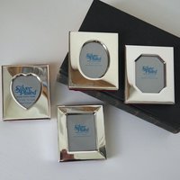 Vintage picture frames | Set of four silver plated frames | Silver plated picture frames | Tiny vintage picture frames