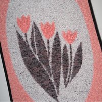 Vintage wall hanging | Pink floral wall hanging | Vintage floral wall hanging | Scandinavian woven textile | Made in Finland