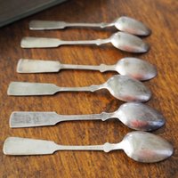 Set of six vintage teaspoons | Vintage alpacca silver teaspoons | Small teaspoons | Musla teaspoon set | Vintage alpacca teaspoons