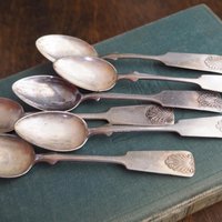 Set of six vintage teaspoons | Vintage alpacca silver teaspoons | Small teaspoons | Musla teaspoon set | Vintage alpacca teaspoons