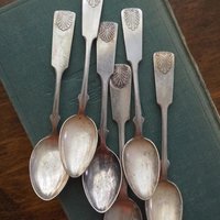 Set of six vintage teaspoons | Vintage alpacca silver teaspoons | Small teaspoons | Musla teaspoon set | Vintage alpacca teaspoons