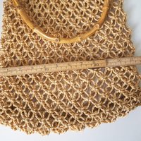 Vintage macrame bag | Bamboo and jute bag | Vintage bag with bamboo handles | Boho vintage bag | Macrame bag with bamboo handles