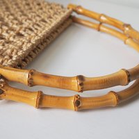 Vintage macrame bag | Bamboo and jute bag | Vintage bag with bamboo handles | Boho vintage bag | Macrame bag with bamboo handles