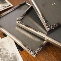 Set of three vintage photo frames | Vintage silver plated photo frames | Silver plated square frames | Silver plated picture frames