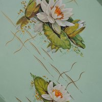 Vintage floral serving tray | Water lily tin tray | Large vintage tray | Retro tray | Made in England | Floral serving tray