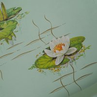 Vintage floral serving tray | Water lily tin tray | Large vintage tray | Retro tray | Made in England | Floral serving tray