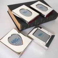 Vintage picture frames | Set of four silver plated frames | Silver plated picture frames | Tiny vintage picture frames