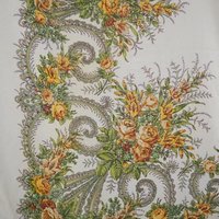 Vintage floral scarf | Large vintage wool scarf | Floral shawl with fringe | Vintage wool shawl | Retro floral scarf | Slavic floral scarf
