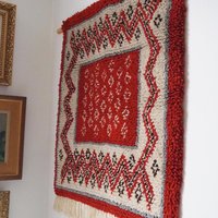 Vintage Rya wall hanging | Scandinavian Rya rug | Woollen vintage wall hanging | Vintage Rya rug | Traditional Scandinavian wall hanging