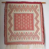 Vintage Rya wall hanging | Scandinavian Rya rug | Woollen vintage wall hanging | Vintage Rya rug | Traditional Scandinavian wall hanging