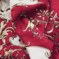Vintage silk scarf | Baroque silk scarf | Large vintage silk scarf | Red, white and yellow silk scarf | Hand-rolled silk scarf