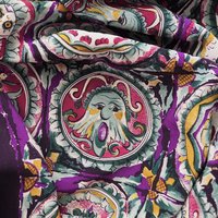Vintage silk scarf | Purple silk scarf | Large vintage silk scarf | Made in Finland | Finnish silk scarf | Purple scarf