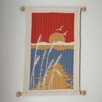 Vintage wall hanging | Sunset wall hanging | Vintage tapestry | Scandinavian woven textile | Made in Finland | Vintage wall tapestry