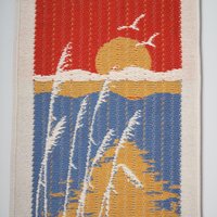 Vintage wall hanging | Sunset wall hanging | Vintage tapestry | Scandinavian woven textile | Made in Finland | Vintage wall tapestry