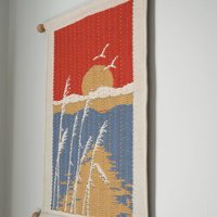 Vintage wall hanging | Sunset wall hanging | Vintage tapestry | Scandinavian woven textile | Made in Finland | Vintage wall tapestry