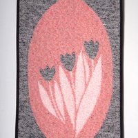 Vintage wall hanging | Pink floral wall hanging | Vintage floral wall hanging | Scandinavian woven textile | Made in Finland