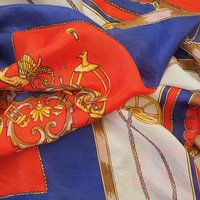Vintage silk scarf | Vintage Egon von Furstenberg silk scarf | Large vintage silk scarf | Square silk scarf